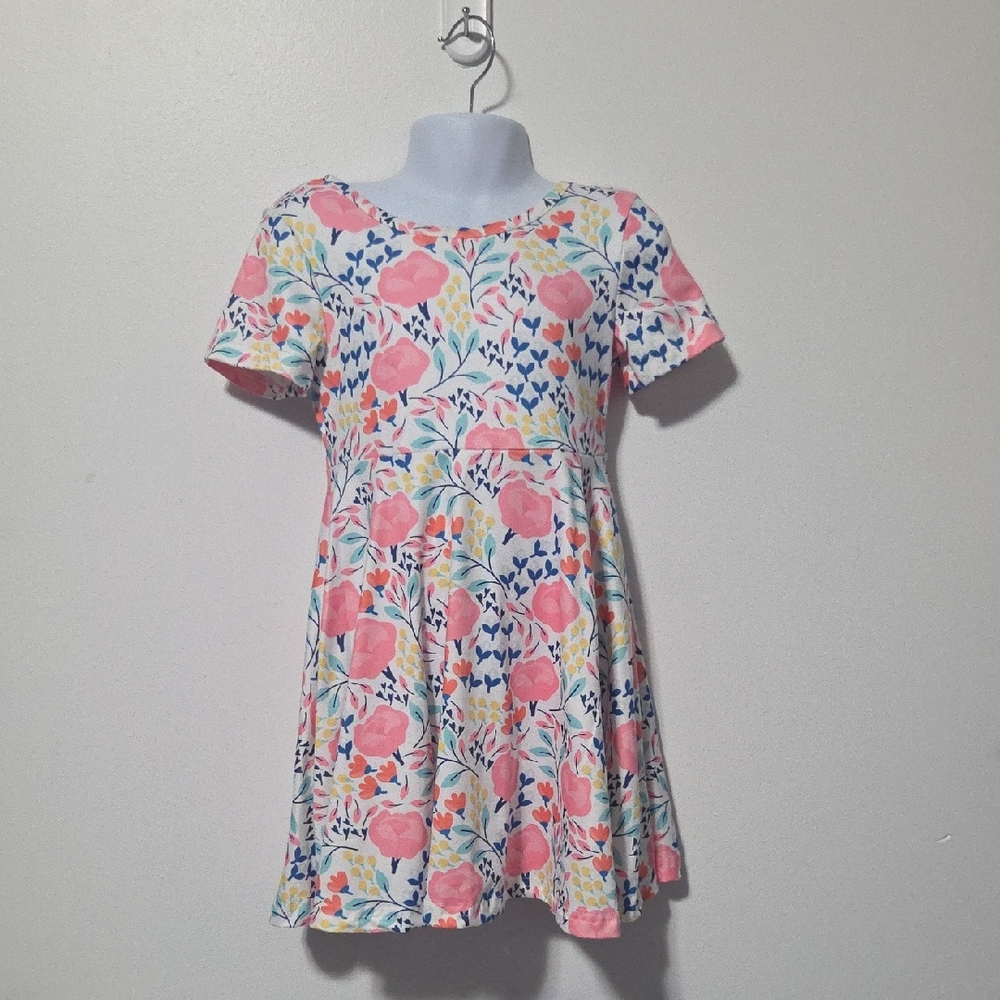 Boutique Floral Kids Dress - Pink and Blue